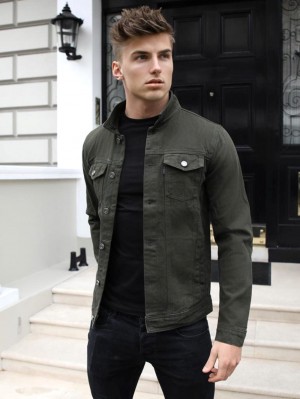 Blakely Alberta Denim Jacket Kaki Verde | ZNRMDB608