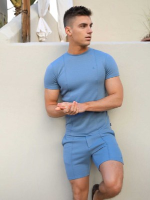 Blakely Amezri Seamline T-Shirt Azules | BXUPFO298