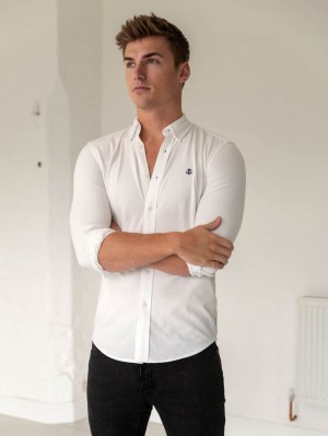 Blakely Arlo Soft Stretch Shirt Blancas | UWPQKI047