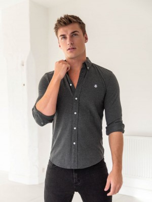 Blakely Arlo Soft Stretch Shirt Charcoal | ZAOYCP287