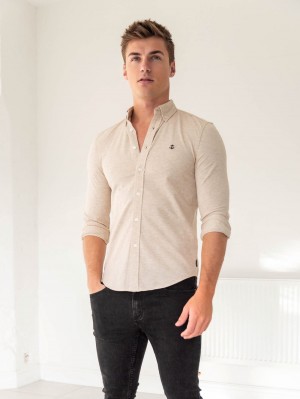 Blakely Arlo Soft Stretch Shirt Sand | INJHSG380
