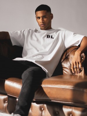 Blakely BLK Blackout Oversized T-Shirt Blancas | YUQLRN916