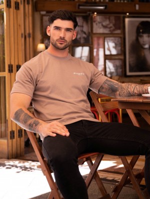 Blakely Blakely London Relaxed Fit T-Shirt Marrones | TYRXKC546