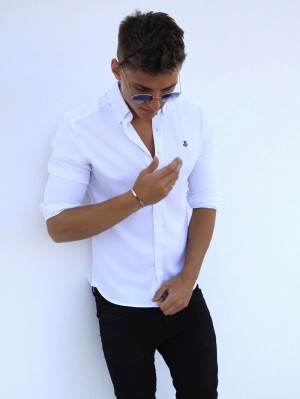 Blakely Caspian Fitted Stretch Shirt Blancas | VGXZDR537
