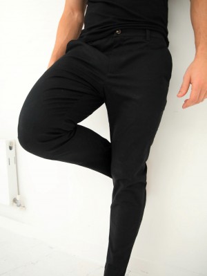 Blakely Cavill Slim Fit Tailored Chinos Negras | CJHNSW421