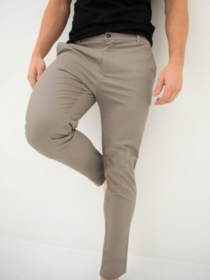 Blakely Cavill Slim Fit Tailored Chinos Gris Claro | JXNPOQ275