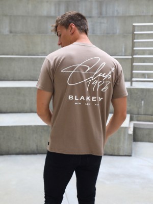 Blakely Club Relaxed T-Shirt Marrones | ILWFUB432
