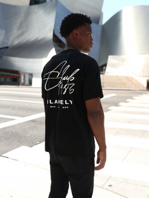 Blakely Club Relaxed T-Shirt Negras | ALOXJU416