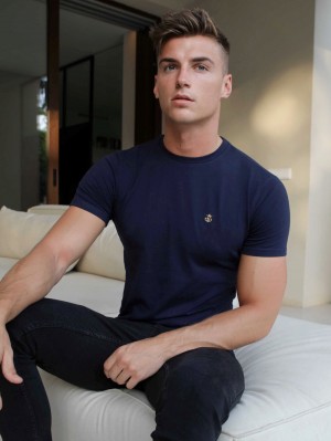 Blakely Conway T-Shirt Azul Marino | UANGHB834