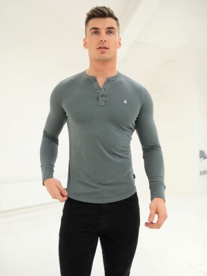 Blakely Henley Brushed Soft T-Shirt Verde | TEZGJV859