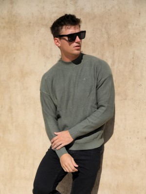 Blakely Huxley Knit Jumper Kaki Claro | XWEGLJ358