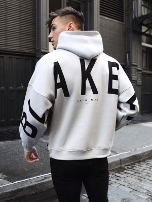 Blakely Idris Oversized Hoodie Stone | HDZAKG902