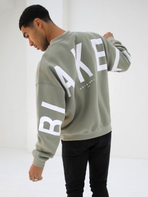 Blakely Idris Oversized Jumper Verde Oliva | ZNSBVM251