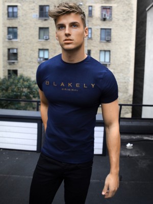 Blakely Imola T-Shirt Azul Marino | ETXSKN051