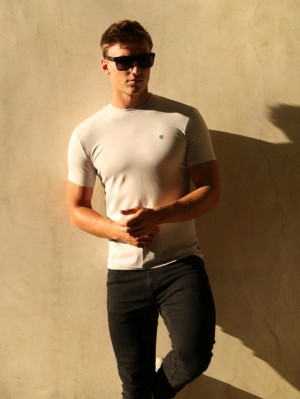 Blakely Initial T-Shirt Stone | PIGSUB038