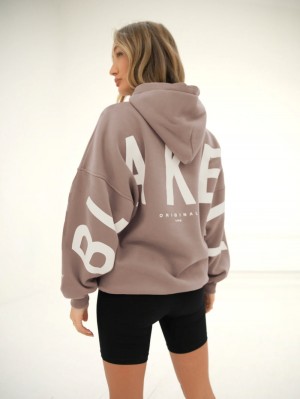 Blakely Isabel Oversized Hoodie Cafe | NFWOQY387