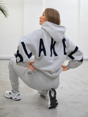 Blakely Isabel Oversized Hoodie Gris | TLWXSV146