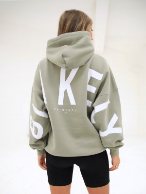 Blakely Isabel Oversized Hoodie Verde Oliva | RODBJH126