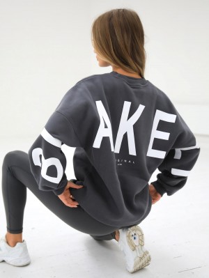 Blakely Isabel Oversized Jumper Charcoal | EQPGBZ963