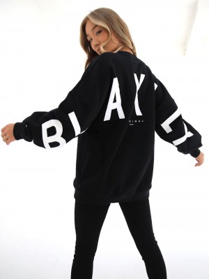 Blakely Isabel Oversized Jumper Negras | MBNOLZ614