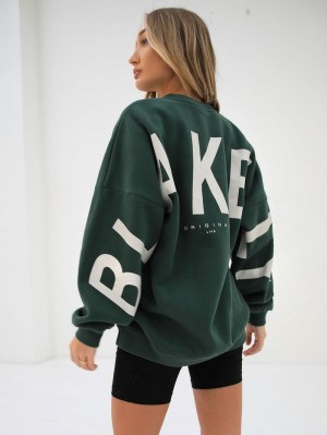 Blakely Isabel Oversized Jumper Verde Oscuro | XWSQYH591