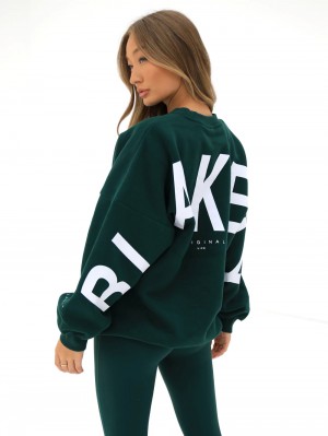 Blakely Isabel Oversized Jumper Verde | PEINLG937