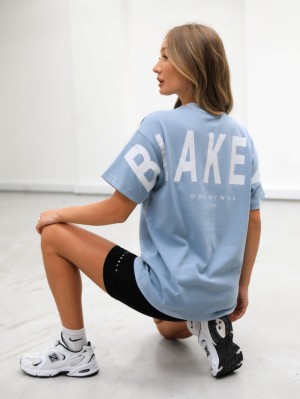 Blakely Isabel Oversized T-Shirt Azules | CQDWBU514