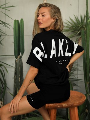 Blakely Isabel Oversized T-Shirt Negras | RWVAEO352