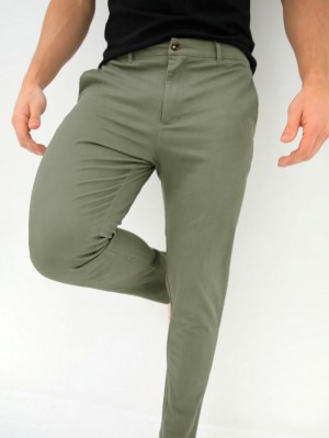 Blakely Kingsley Slim Fit Tailored Chinos Verde | KYDTOB592