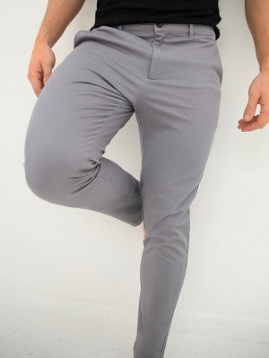Blakely Kingsley Slim Fit Tailored Chinos Gris | WOEBTA417