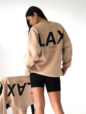 Blakely LAX Isabel Oversized Jumper Tan | CVFOHL093