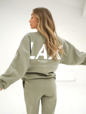 Blakely LAX Isabel Oversized Jumper Verde Oliva | VOIXQC093