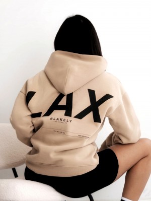 Blakely LAX Women's Oversized Hoodie Tan | AOLHYB823