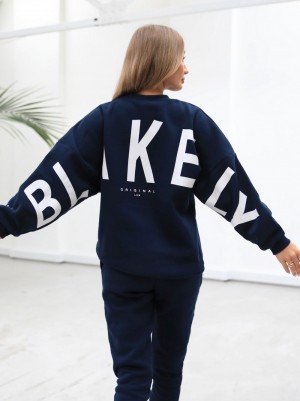 Blakely Life & Style Isabel Oversized Jumper Azul Marino Azules | FCQNZD570