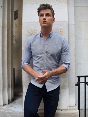 Blakely Lisbon Shirt Gris | RZKHVL758