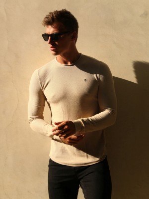Blakely Mason Knit Jumper Beige | EGRYSW064