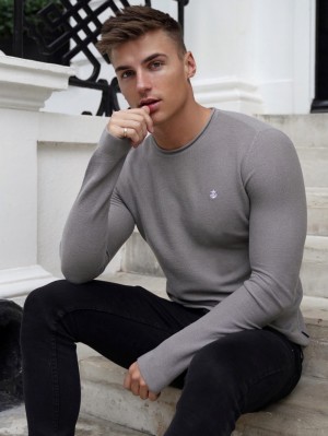 Blakely Mason Knit Jumper Gris | QBNOHI680