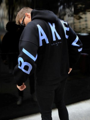 Blakely Members Idris Oversized Hoodie Negras Azules | AJEBWP352