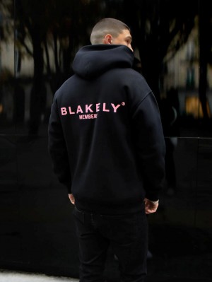 Blakely Members Relaxed Hoodie Negras Rosas | UHDMTP825