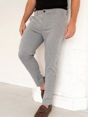 Blakely Midar Check Chinos Gris Claro | JXIPQG915