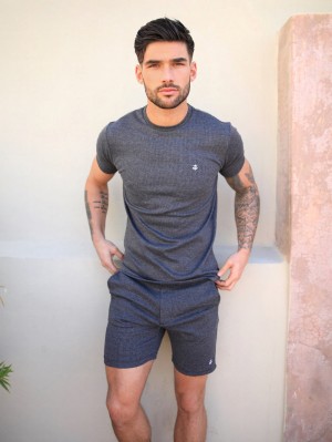 Blakely Midar Check T-Shirt Gris Oscuro | JRWKGY671