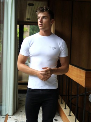 Blakely Monaco T-Shirt White/Black | DELTVY581