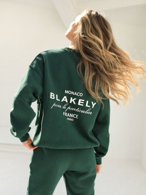 Blakely Monaco Women's Jumper Verde Oscuro | WUETGM967