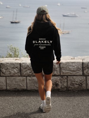 Blakely Monaco Women's Relaxed Hoodie Negras | KTNQHG674