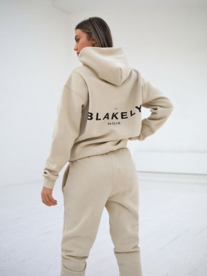 Blakely Noir II Women's Relaxed Hoodie Beige | YUGEAC590