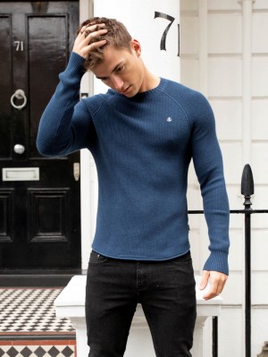 Blakely Olton Knit Jumper Azules Oscuro | NYIWPH148