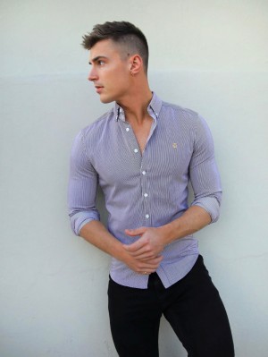 Blakely Pesaro Pinstripe Shirt Burdeos | VOBREQ924