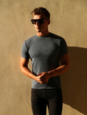 Blakely Pocket T-Shirt Azules | OGPHLR389