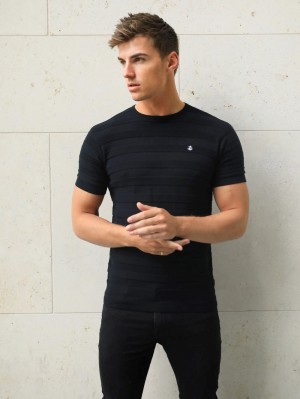 Blakely Raphello Stripe T-Shirt Negras | QNADJF842