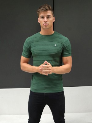 Blakely Raphello Stripe T-Shirt Verde | FPGRAB862